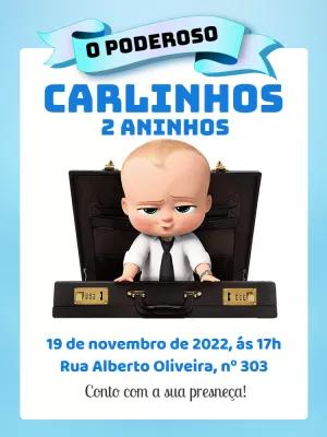Convite de Aniversário O Poderoso Chefinho para Editar Online