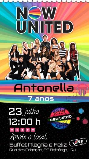 Convite Aniversário Now United com Foto para Editar Online