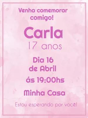 Convite de Aniversário Feminino Minimalista para Editar Online