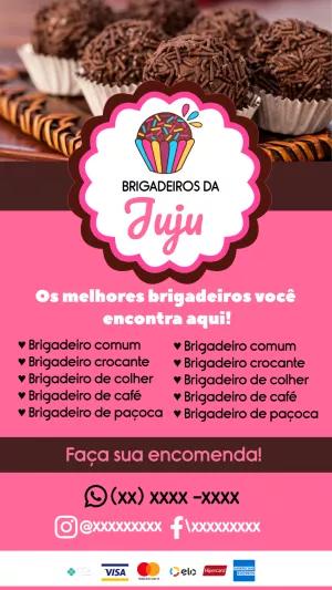 Cartão de Visita de Brigadeiro para Editar Online