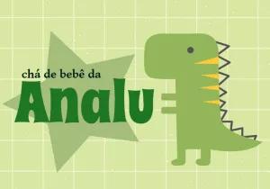 Painel de TV Chá de Bebê Dinossauro para Editar Online
