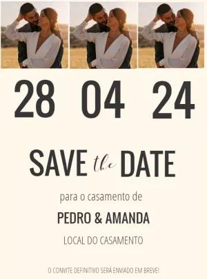 Save the Date Casamento com Mosaico de Fotos para Editar Online