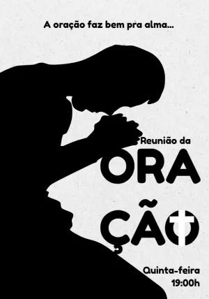 Convite Reunião de Oração com Silhueta para Editar Online