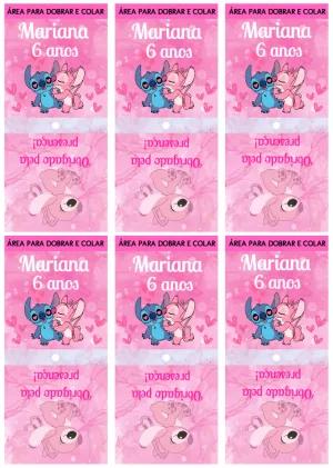 Capa de Pirulito Stitch e Angel para Editar Online