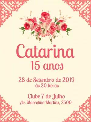 Convite 15 anos Floral Provençal para Editar Online