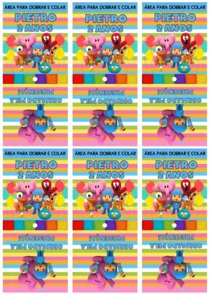 Capa para Pirulito Pocoyo Aniversário para Editar Online