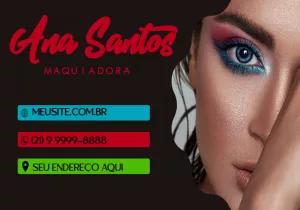 Cartão de Visita Digital Maquiadora Profissional para Editar