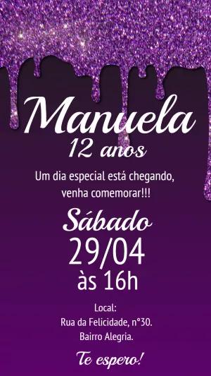 Convite de Aniversário Estilo Euphoria para Editar Online