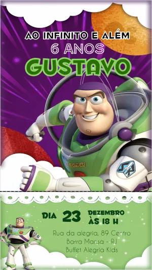 Convite de Aniversário Buzz Lightyear para Editar Online