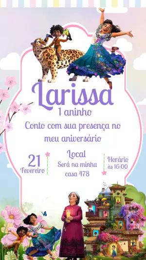 Convite Aniversário Encanto com Personagens para Editar Online