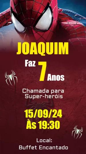 Convite de Aniversário Homem Aranha Editável Online