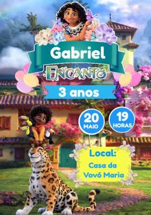 Convite Aniversário Encanto com Personagens para Editar Online