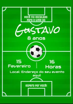 Convite Aniversário Futebol Campo de Futebol para Editar