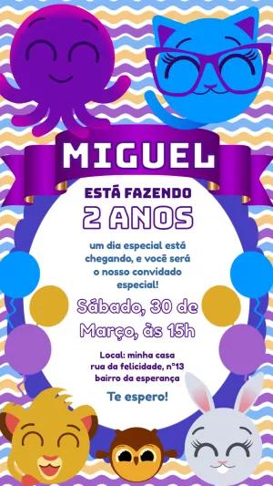 Convite Aniversário Bolofofos com Personagens para Editar