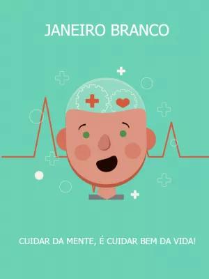 Post Editável para Janeiro Branco sobre Saúde Mental