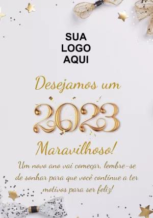 Cartão de Ano Novo Corporativo Dourado para Editar Online
