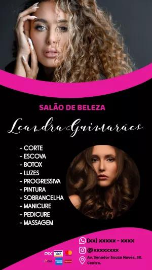 Cartão de Visita Salão de Beleza Moderno para Editar Online
