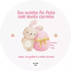 Adesivo de Páscoa com Coelhinho Fofo para Editar Online