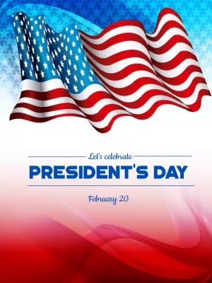 President's Day Poster with American Flag to Edit Online