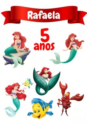 Topo de Bolo Pequena Sereia para Editar Online