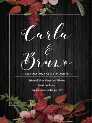 Convite de Casamento Outono Rústico para Editar Online