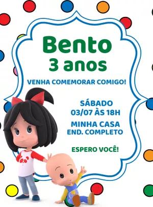 Convite de Aniversário Cleo e Cuquin para Editar Online