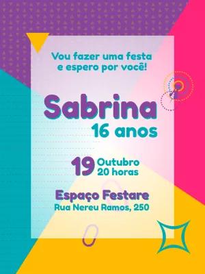 Convite de Aniversário Pop Art Colorido para Editar Online