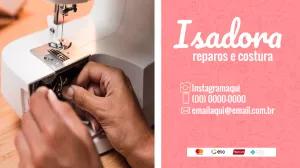 Cartão de Visita Costureira Profissional para Editar Online