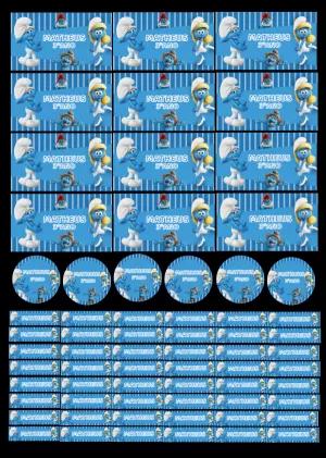 Etiquetas Escolares Smurfs para Editar e Imprimir Online
