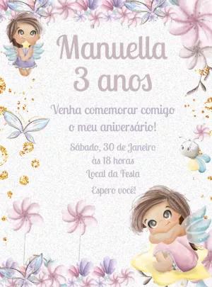 Convite Aniversário Jardim das Fadas Editável Online