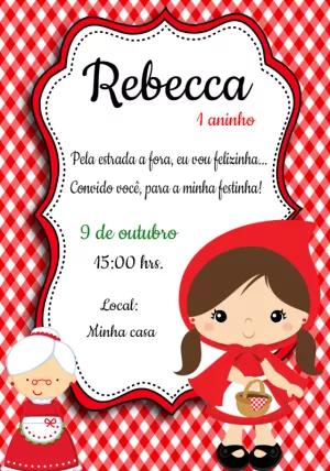 Convite Aniversário Chapeuzinho Vermelho para Editar Online