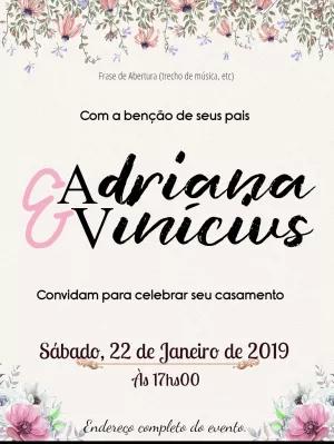 Convite de Casamento Floral Romântico para Editar Online