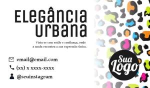 Cartão de Visita Oncinha Colorida para Editar Online