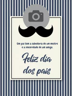 Cartão Dia dos Pais com Foto e Bigode para Editar Online