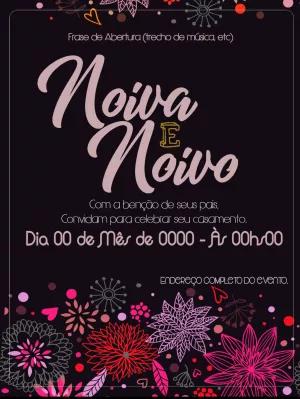 Convite de Casamento Floral Elegante para Editar Online