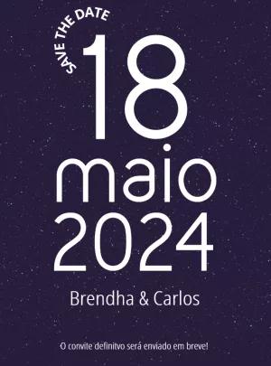 Convite Save the Date Casamento Céu Estrelado para Editar