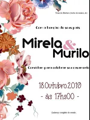 Convite de Casamento Floral com Rosas para Editar Online