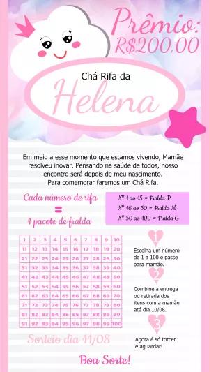 Convite Chá Rifa Chuva de Amor para Editar Online