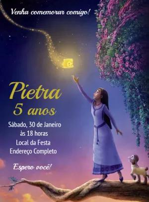 Convite Aniversário Wish O Poder dos Desejos para Editar Online