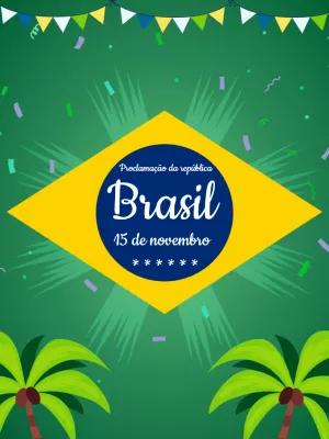 Post Proclamação da República com Bandeira para Editar Online