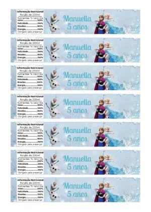 Rótulo de Garrafa Frozen para Aniversário Editável Online