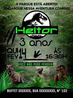 Convite de Aniversário Dinossauros Editável Online
