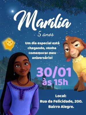 Convite de Aniversário Wish: O Poder dos Desejos Editável