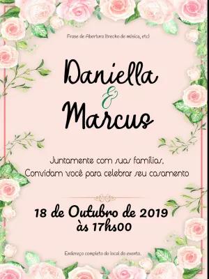 Convite de Casamento Floral Romântico para Editar Online