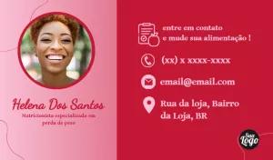 Cartão de Visita Nutricionista com Foto para Editar Online