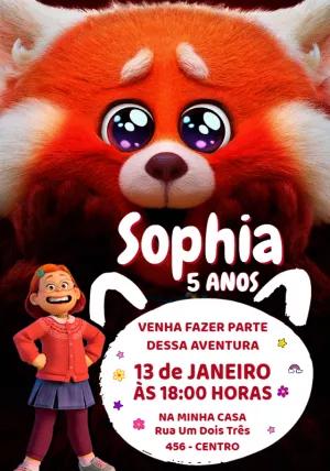 Convite Aniversário Red: Crescer é uma Fera para Editar Online
