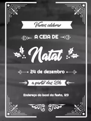 Convite de Natal Estilo Lousa para Editar Online
