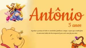 Convite de Aniversário Ursinho Pooh para Editar Online
