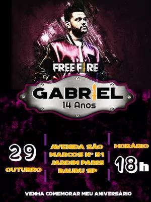 Convite de Aniversário Free Fire para Editar Online