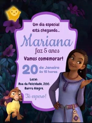 Convite Aniversário Wish o Poder dos Desejos para Editar Online